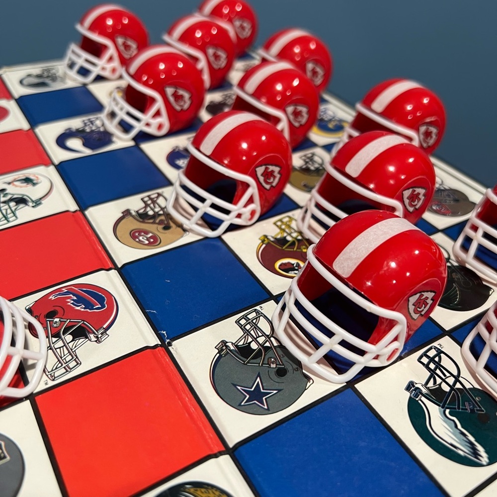 Vtg NFL Checkers Denver Broncos Kansas City Chiefs Game Football Helmet Pieces - Picture 6 of 9